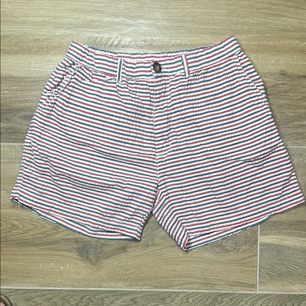 Chubbies The 508’s‎ Seersucker Shorts Red White Blue Stripe Patriotic Medium 5" - Picture 5 of 12